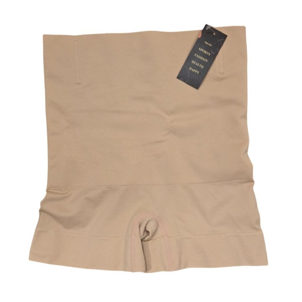 Hey Girl Beige Nude Seamless Tummy Control Shaper Shorts L NEW